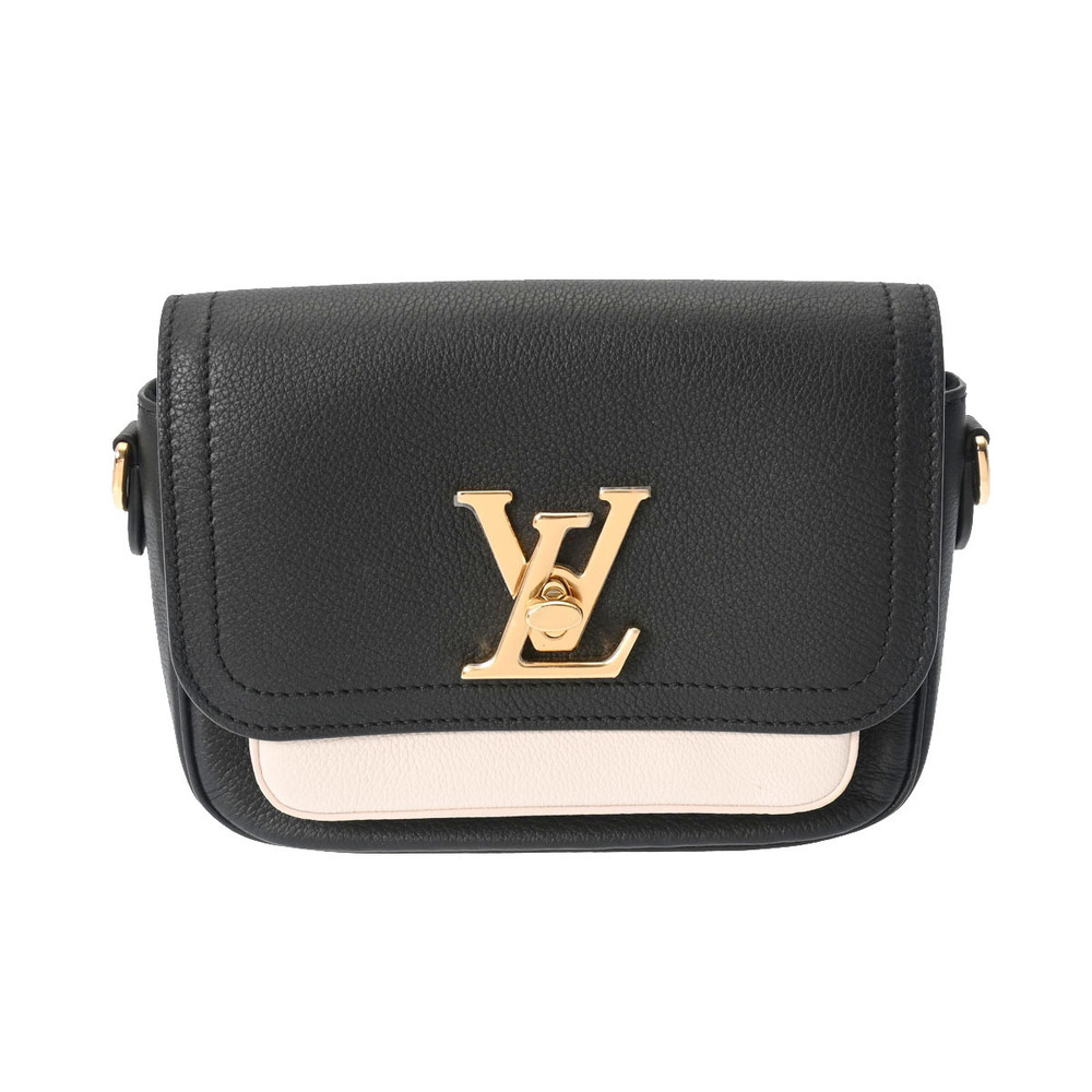 Louis Vuitton Bag Shoulder Noir Lock Me Calf Black Tender Leather Grained - Picture 2 of 11